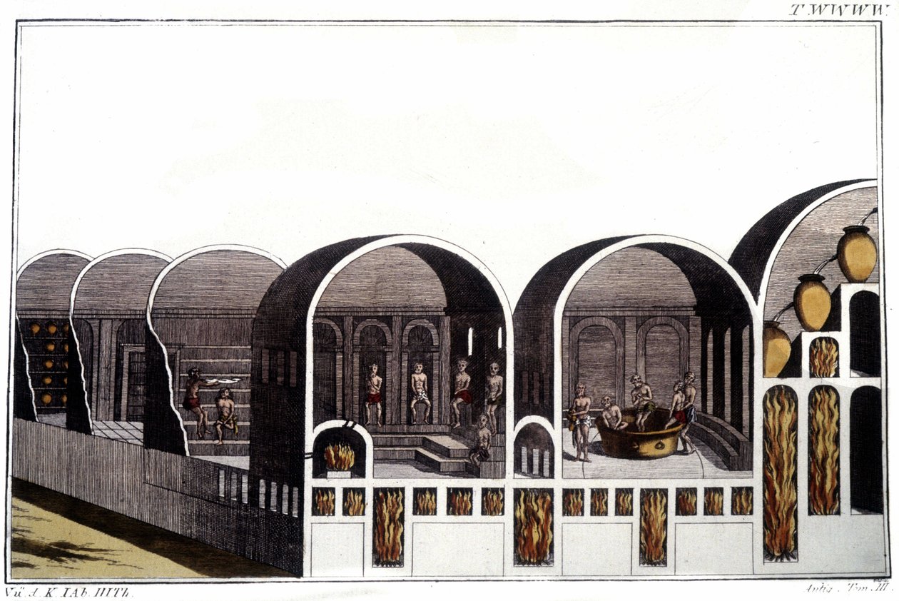 Les thermes de Caracalla à Rome. Gravure du début du XIXe siècle. - Unknown artist