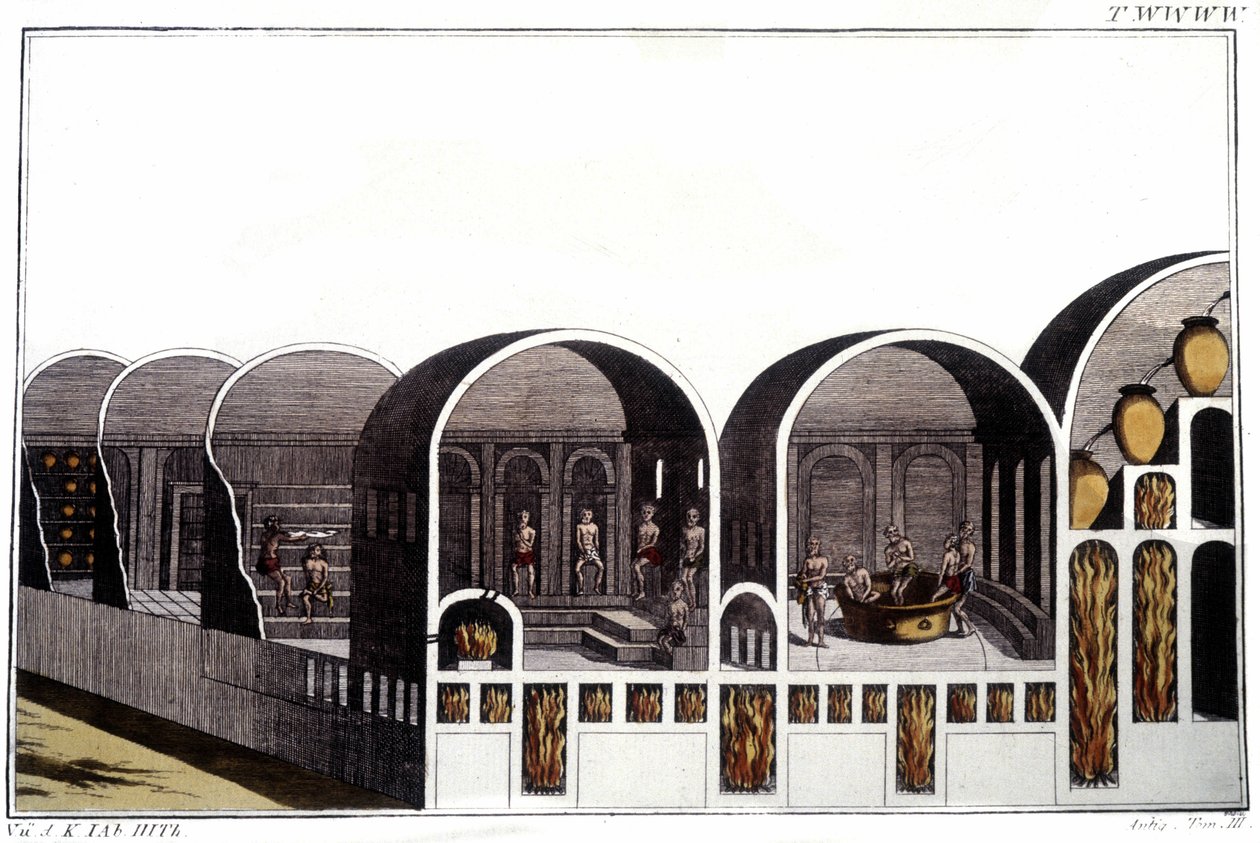 Les Thermes de Caracalla à Rome. Gravure du début du 19ème siècle - Unknown artist