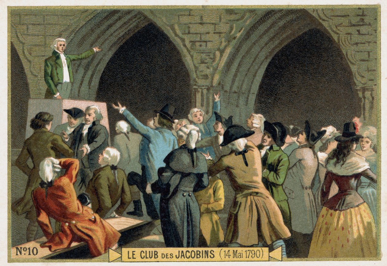 Le Club des Jacobins (14/05/1790). Chromolithographie du XIXe siècle. - Unknown artist