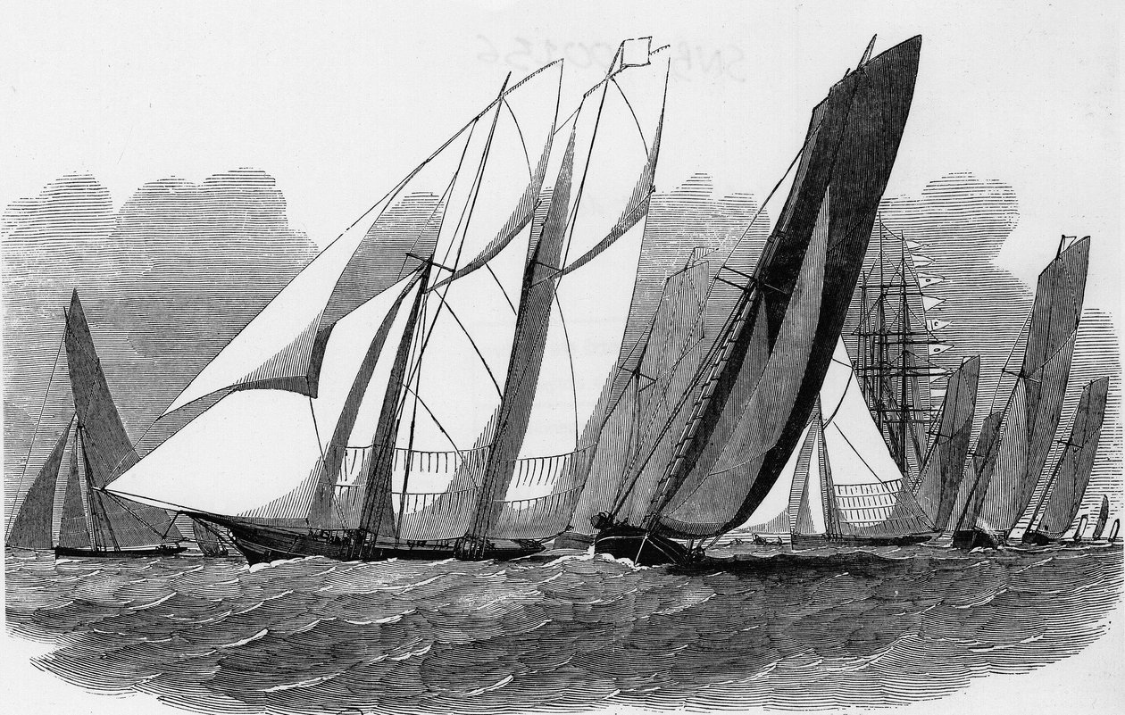 Les régates de Cowes: Yachts au Hyde Pass - Bibl. des arts déco - Unknown artist