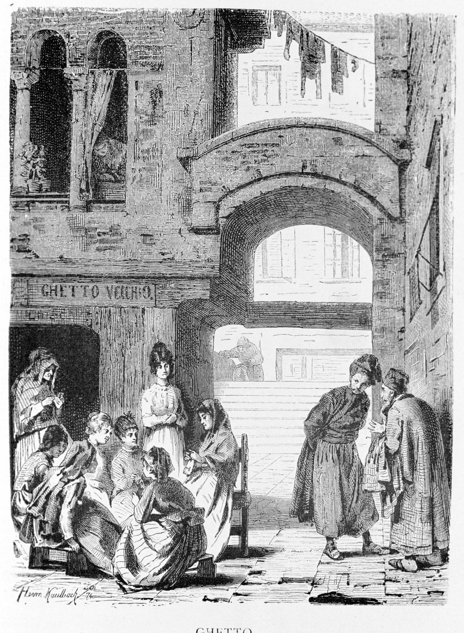 Le ghetto juif de Venise au 19e siècle. - Unknown artist