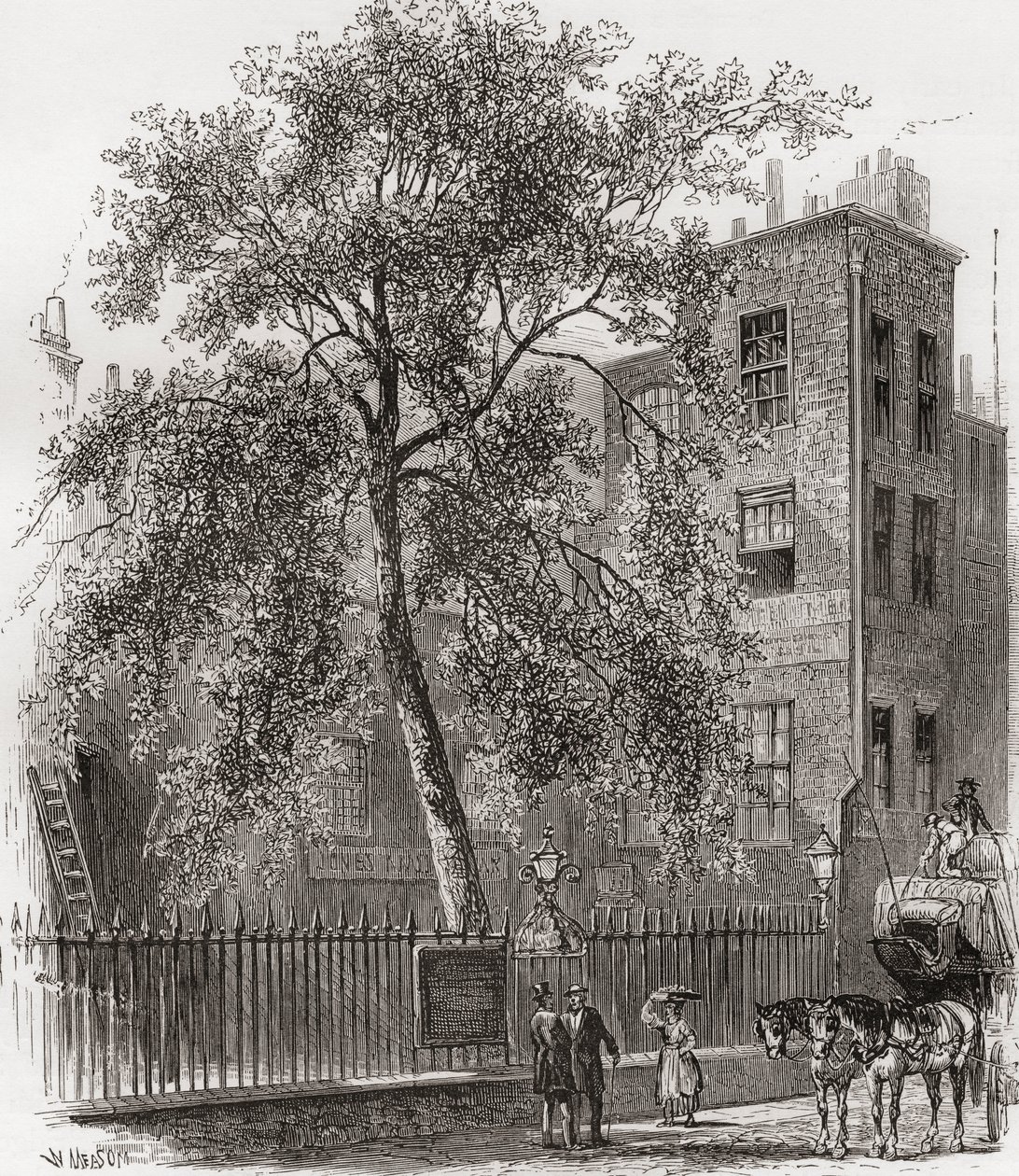 Le platane, Wood Street, Cheapside, Londres, Angleterre au XIXe siècle - Unknown artist