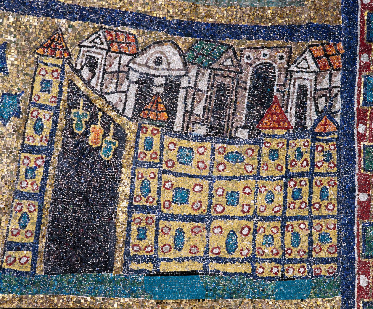 La Vision de la Jérusalem Céleste : détail de Jérusalem représentée dans une citation fortifiée. - Unknown artist