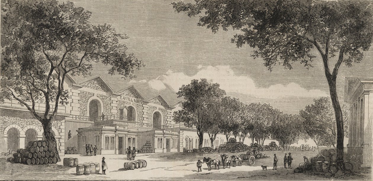 Les entrepôts de vins à Paris en 1861 - Quartier des eaux-de-vie - Unknown artist