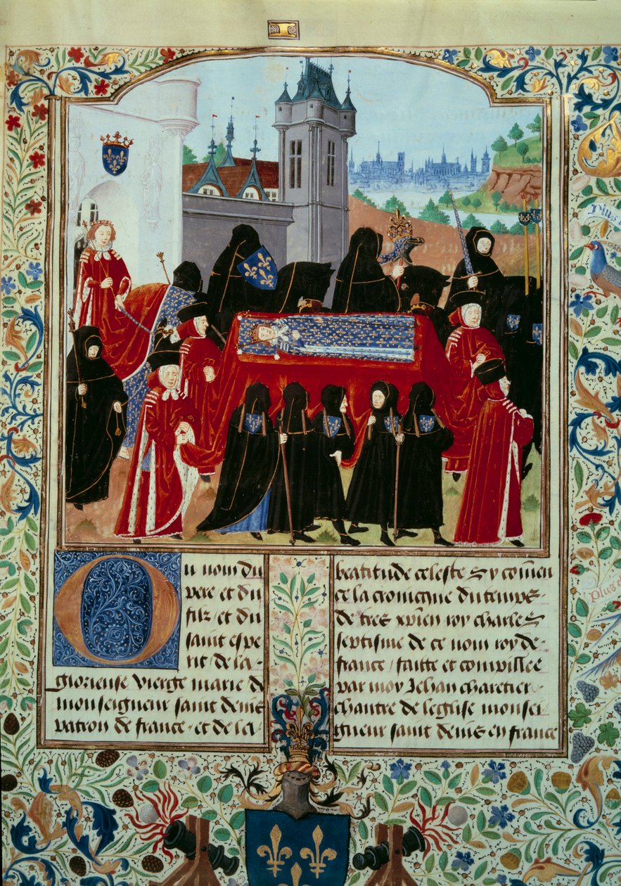 Le corps du défunt roi Charles VI est emporté, derrière le cortège le nouveau roi Charles VII (22/10/1422) - Unknown artist