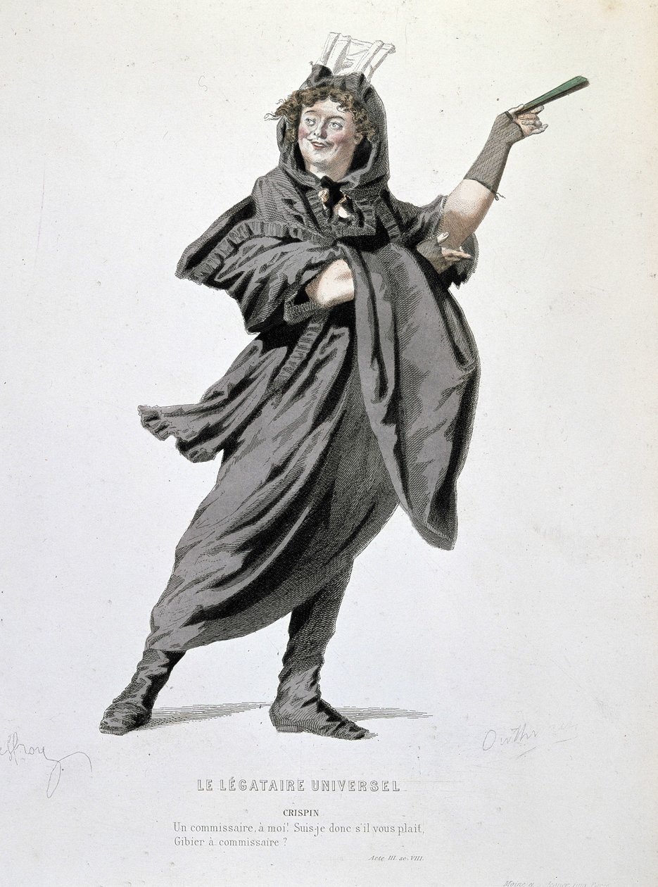 Le personnage de Crispin dans "Le légataire universel" (1708) par Jean François Regnard (1655 - 1709). Gravure du 19ème siècle. - Unknown artist