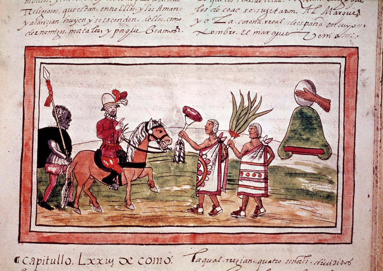 La conquête du Mexique par le conquistador espagnol Hernando Cortes - Unknown artist