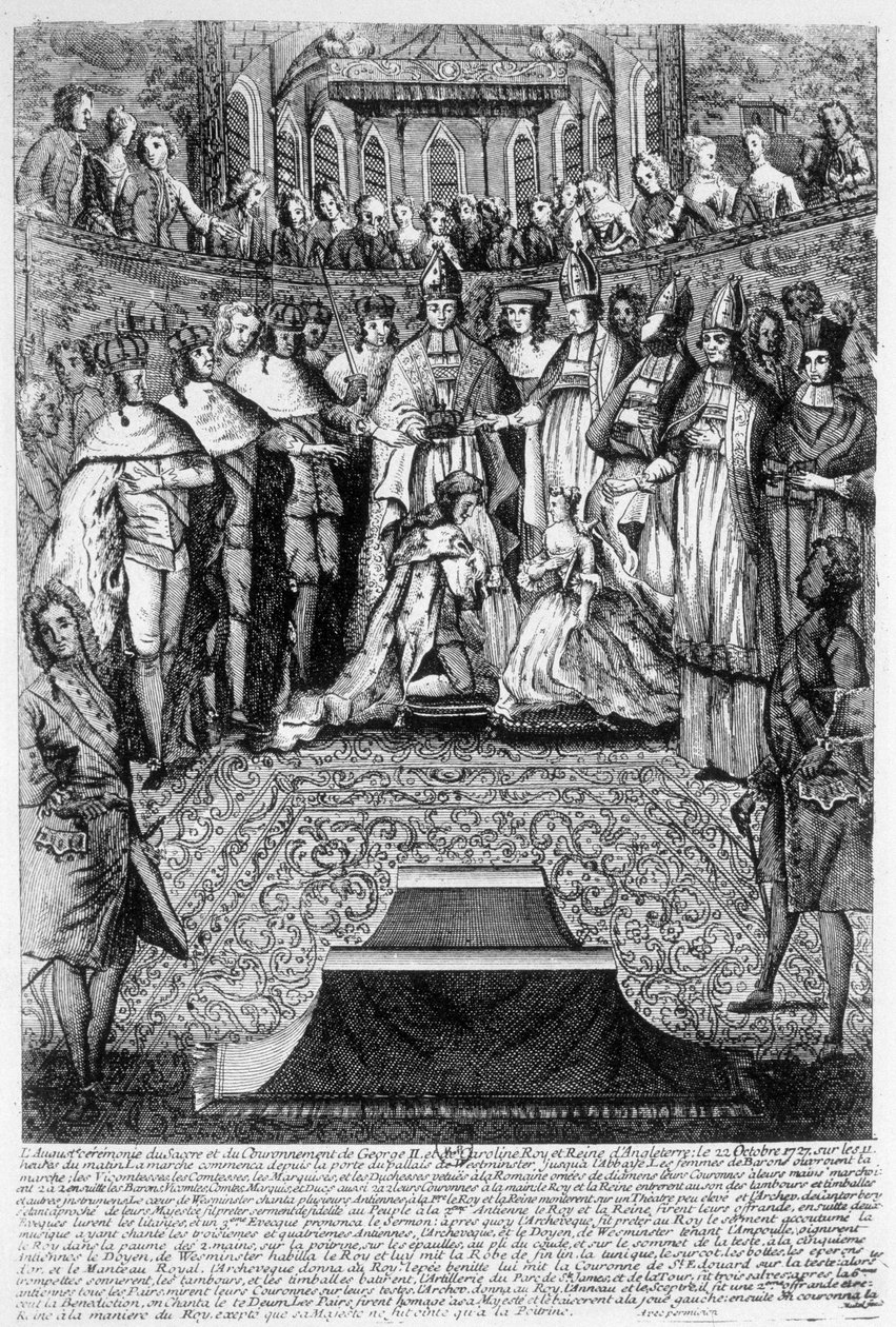 Le couronnement de George II (1683-1760) Roi de Grande-Bretagne et d