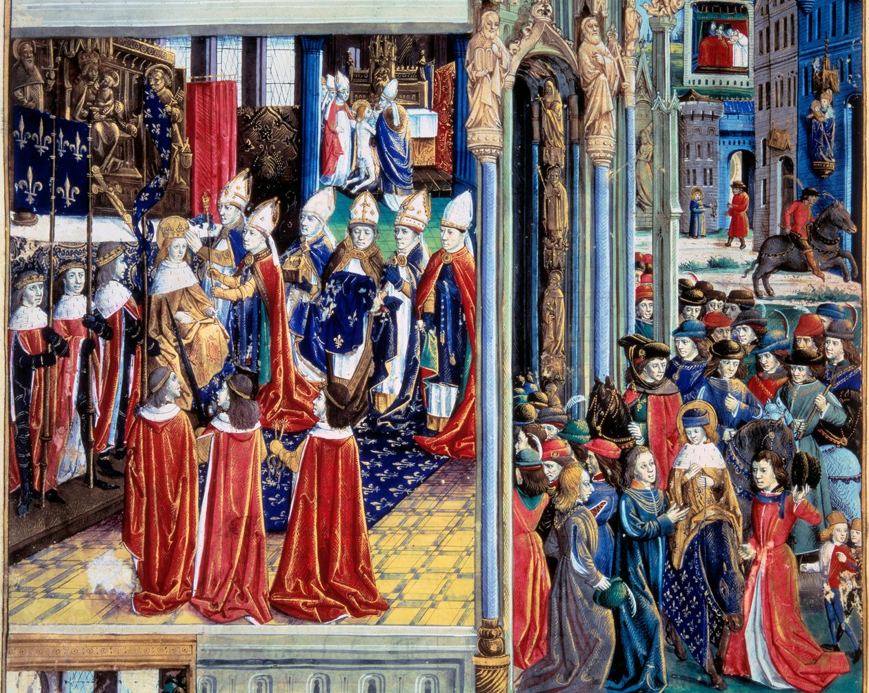 Le couronnement du roi Saint Louis (Louis IX) (1214-1270) le 29/11/1226 à la cathédrale de Reims - Unknown artist
