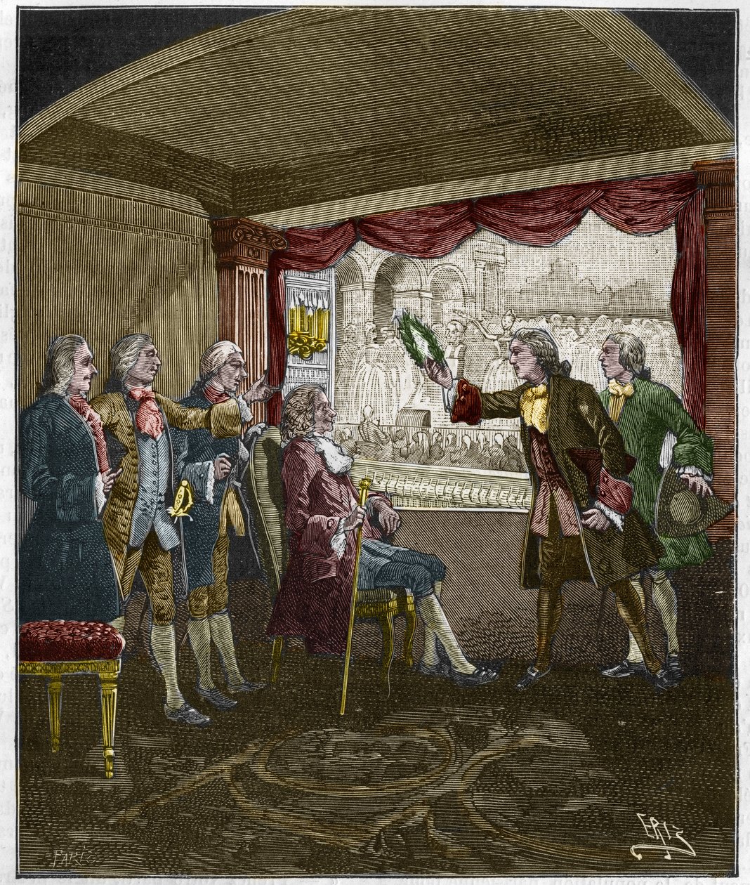 Le couronnement de Voltaire (François-Marie Arouet) - Unknown artist