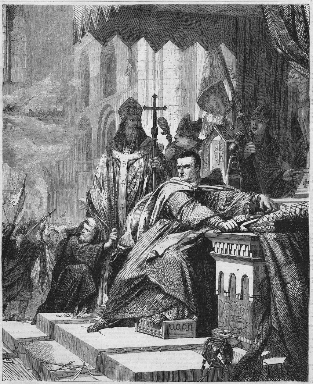 Le couronnement de Guillaume Ier le Conquérant (1027 à 1087) en 1066. Duc de Normandie (1035 - 1087) et roi d