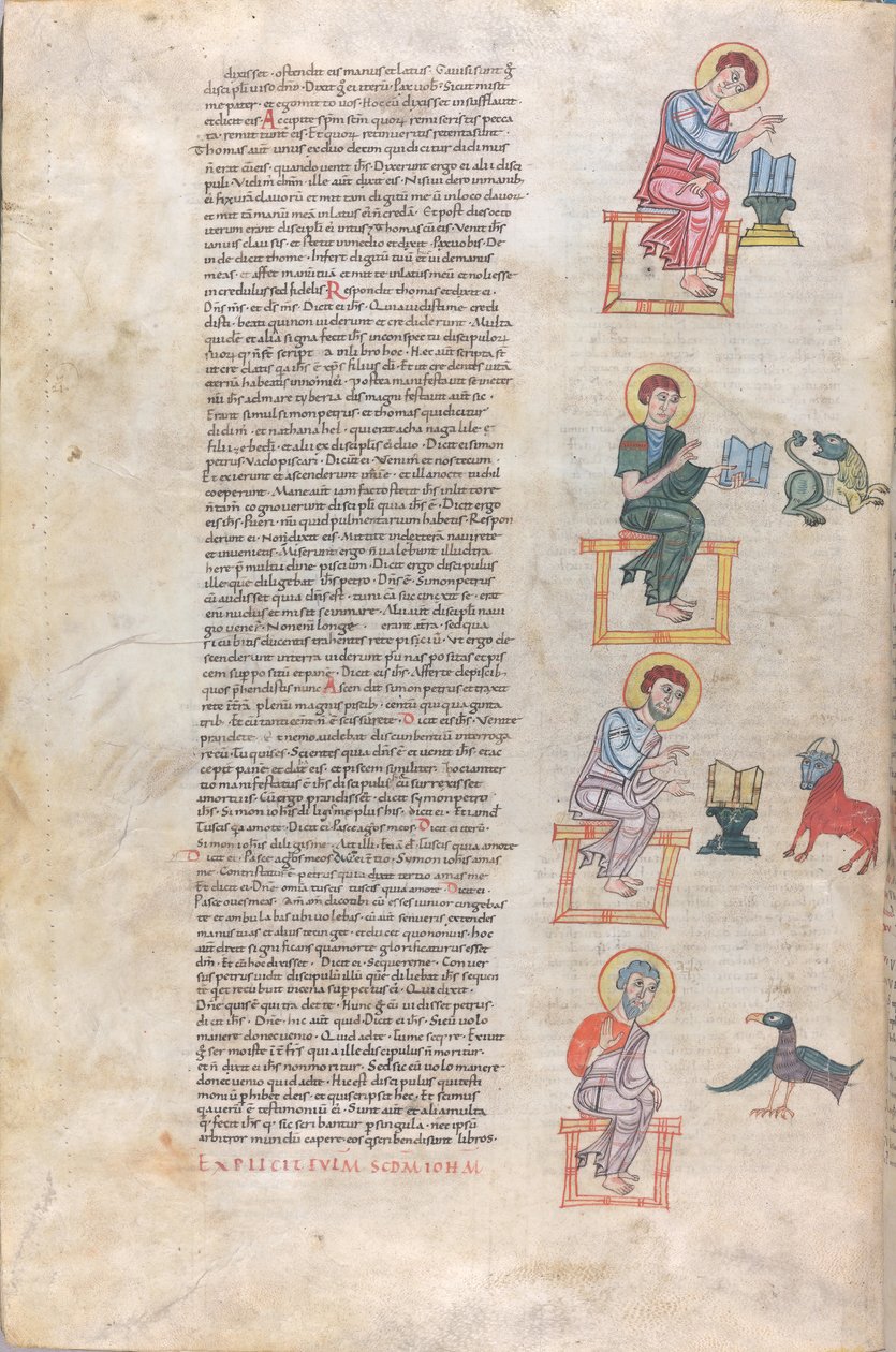 Les quatre évangélistes avec leurs symboles : Matthieu, Luc, Marc, Jean - Unknown artist