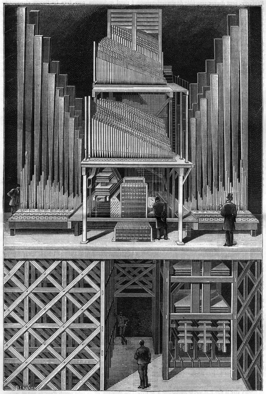 Le grand orgue du Crystal Palace à Londres. - Unknown artist