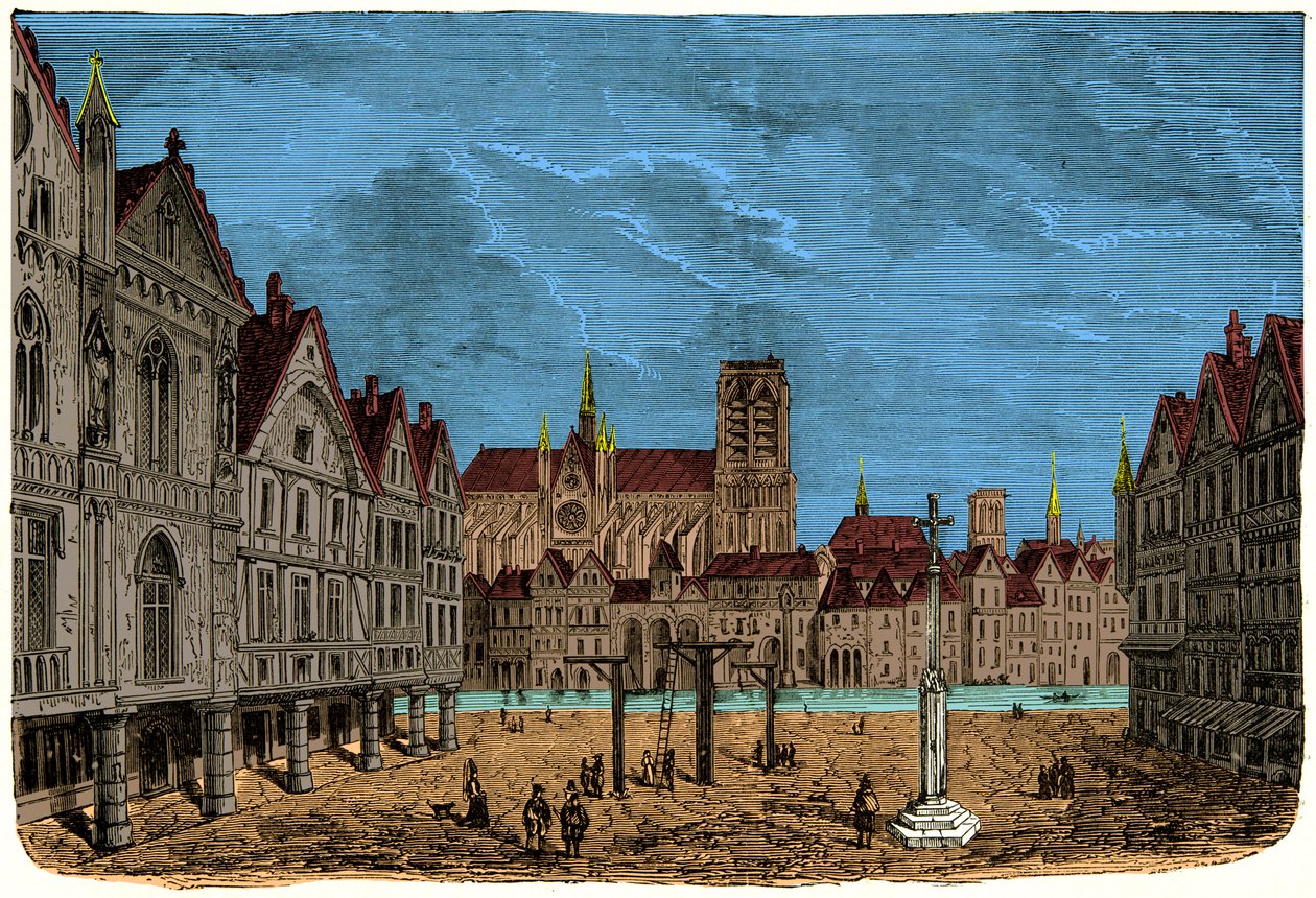 La maison aux piliers ou maison du Dauphin, ancien et premier hôtel de ville de Paris au Moyen Âge - Unknown artist