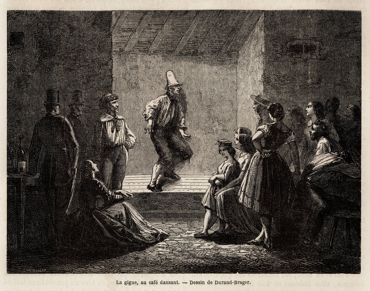Le jitter, dans un café dansant, dessin de Durand Brager, pour illustrer Une excursion dans les quartiers pauvres de Londres en 1862, par L. Simonin. Gravure dans "Le tour du monde", édité par Edouard Charton - Unknown artist
