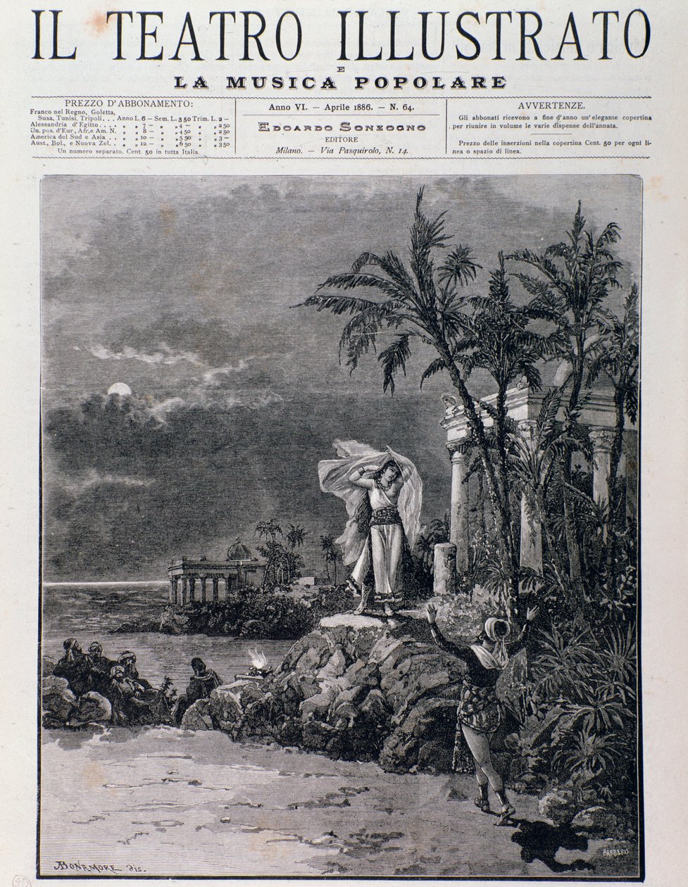 La dernière scène des Pêcheurs de perles, acte I, opéra de Georges Bizet - Unknown artist