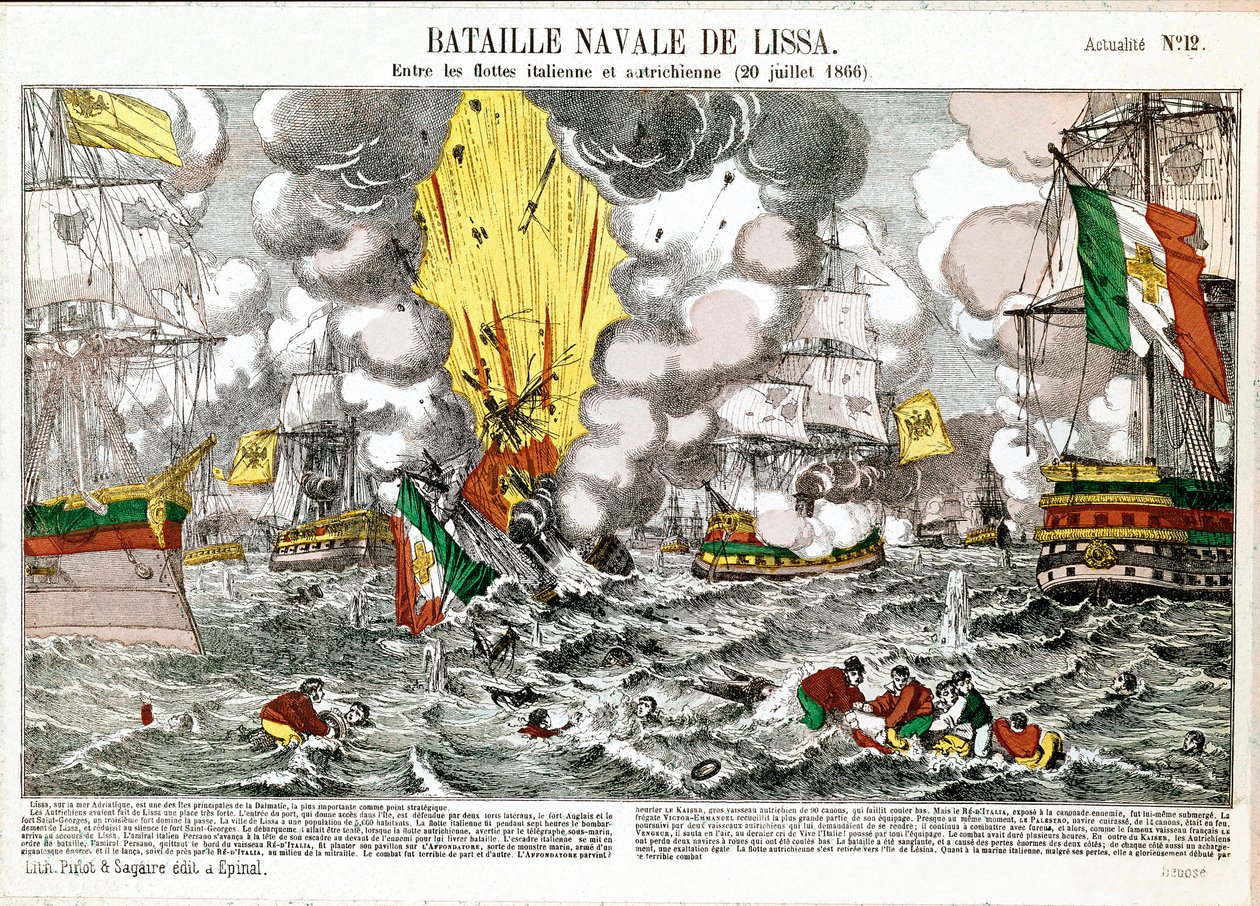 La bataille navale de Lissa (mer Adriatique), 20 juillet - Unknown artist