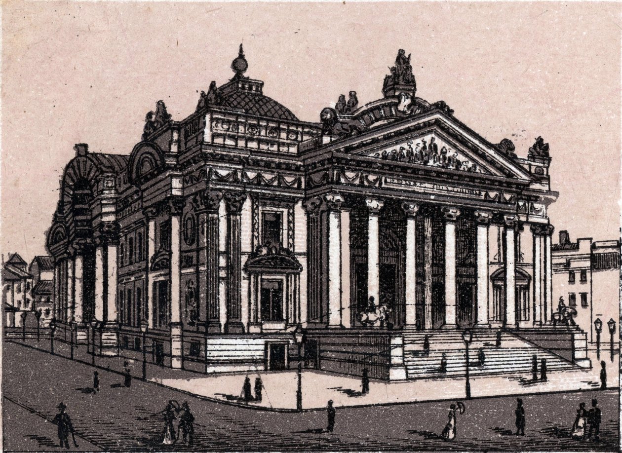 La nouvelle bourse à Bruxelles en Belgique dans « Le Monde Illustré 168 vues» Non daté (fin du XIXe siècle) - Unknown artist