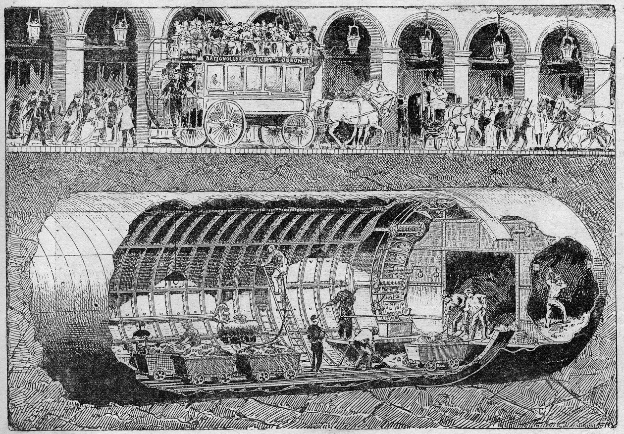 Le percement de la route sous la rue de Rivoli en 1895 - Unknown artist