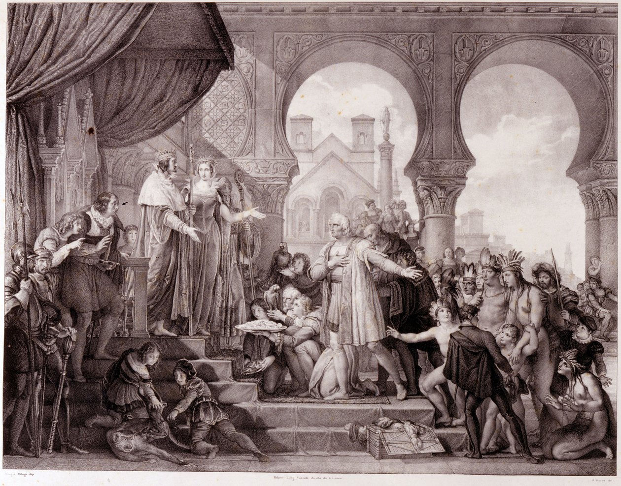 Le retour de Christophe Colomb en Espagne devant le roi Ferdinand II d