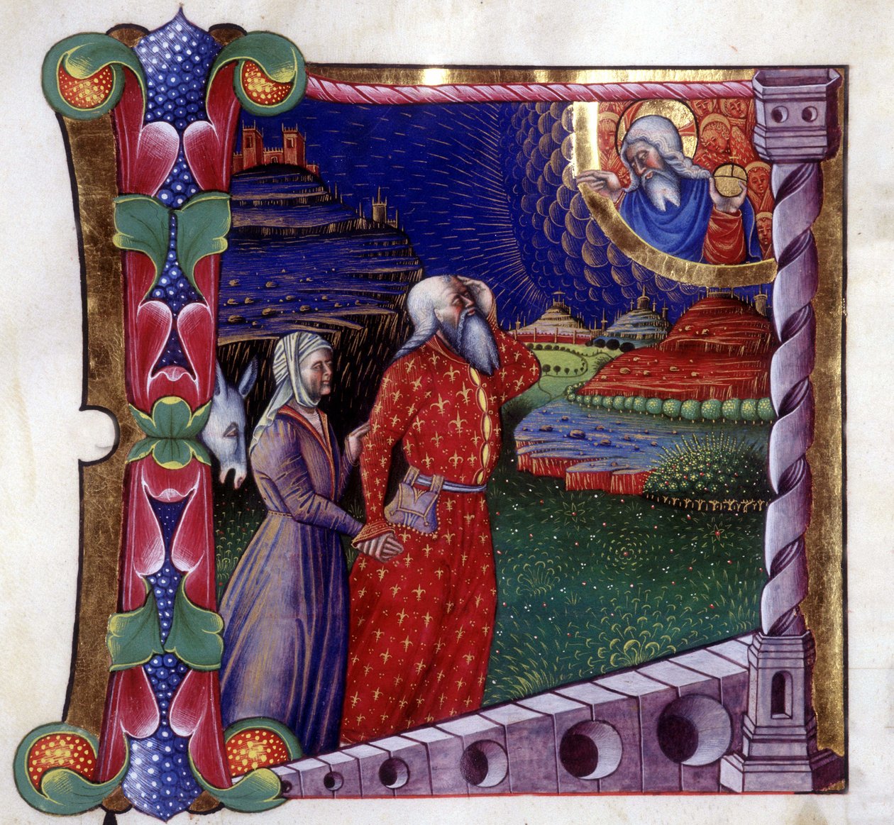 Le sacrifice de Noé. Antiphonaire du 15e siècle. Biblioteca de Lodi - Unknown artist