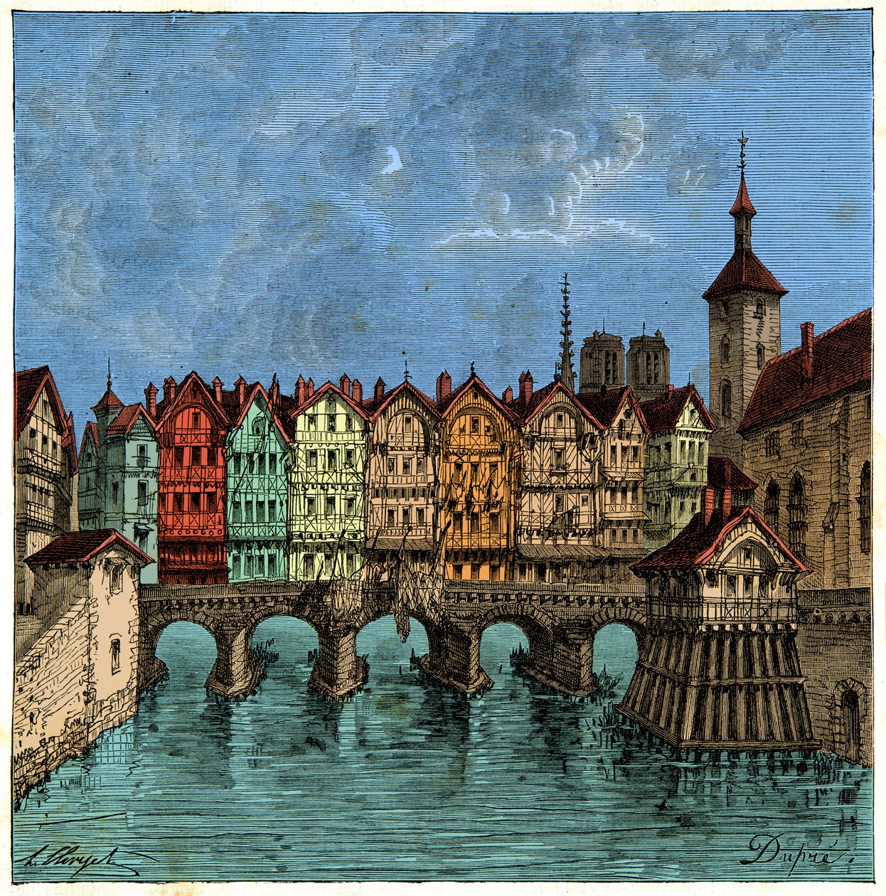 Le petit pont qui devint plus tard le Pont au Change à Paris au Moyen Âge - Unknown artist