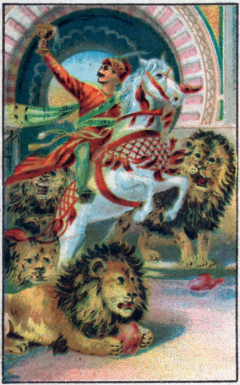 La source des lions. Histoire du prince Ahmed et de la fée Pari-Banou. Conte des mille et une nuits. Chromolithographie de la fin du XIXe siècle. - Unknown artist