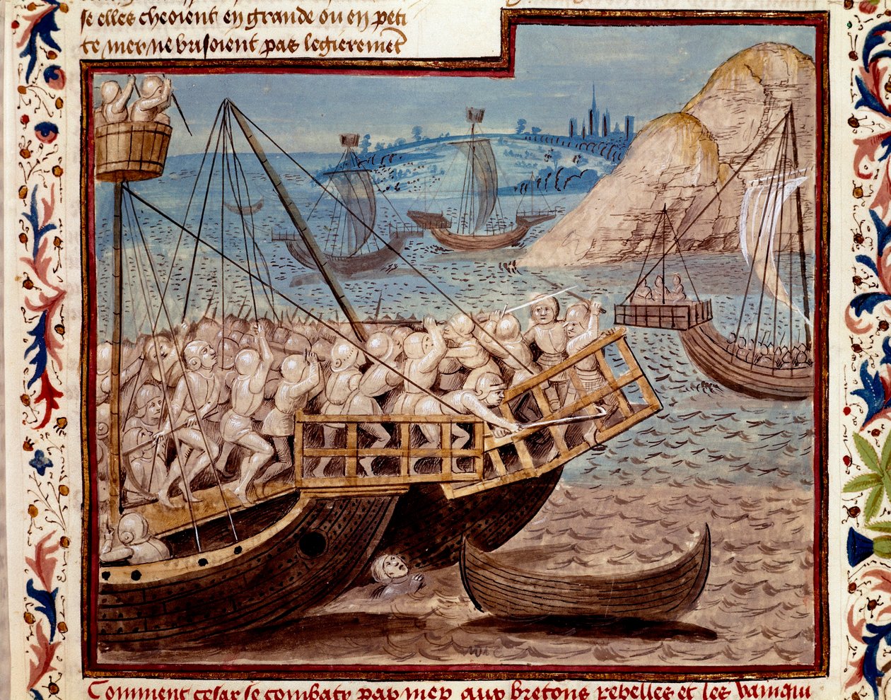 La guerre des Gaules : le débarquement des troupes de Jules César et la victoire sur les Bretons - Unknown artist
