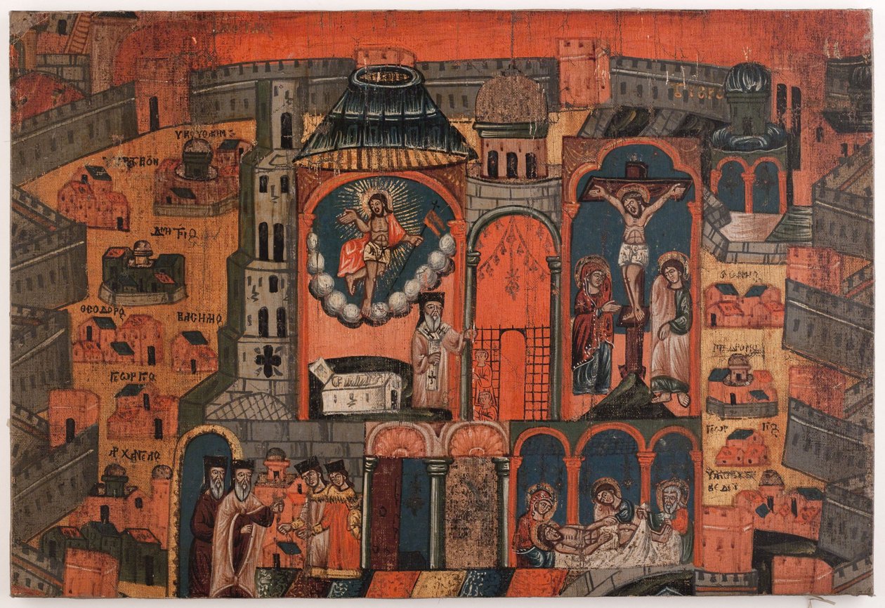 La semaine du renouveau. Toile commémorative des pèlerins de Jérusalem - Unknown artist