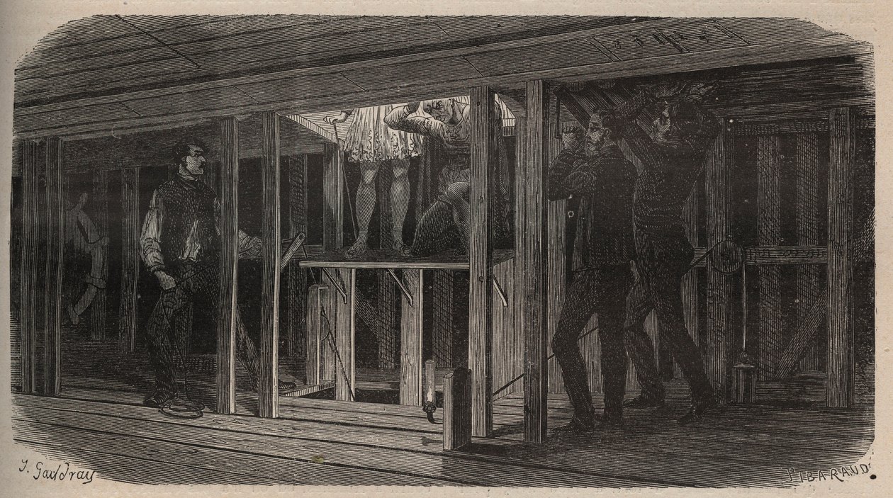 Tours de théâtre - déglutition - gravure de 1875 - Unknown artist
