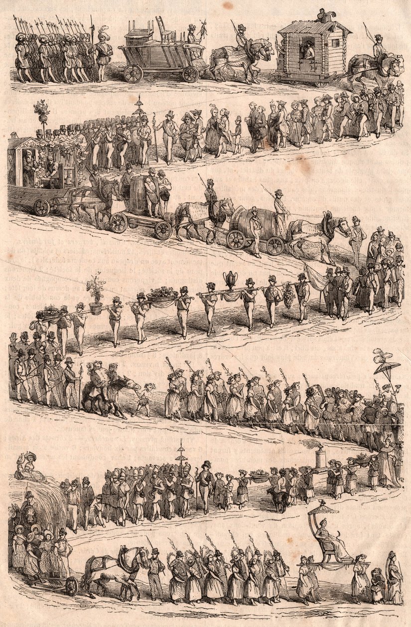 Procession traditionnelle lors de la fête des vignerons à Vevey en Suisse - Unknown