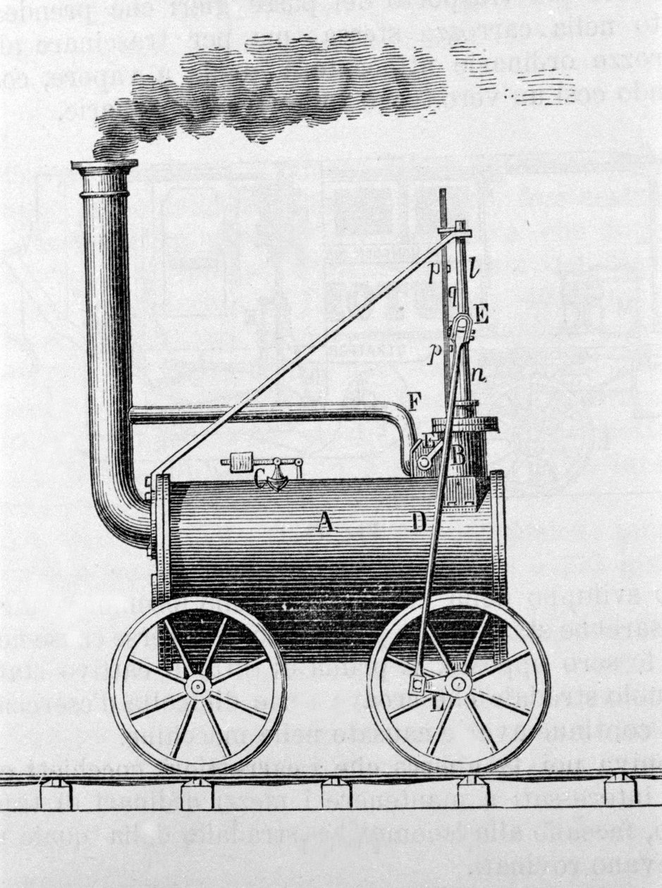 Locomotive de Trevithick. Gravure du 19ème siècle - Unknown artist