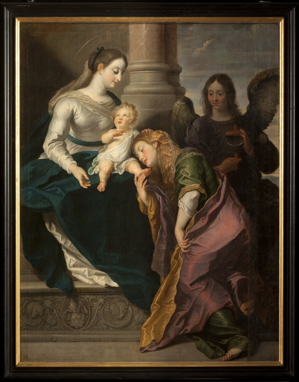 Triptyque. Peinture. Signé L. Segers (?). Écusson avec texte Omnia enpitras (?). 1627. - Unknown artist