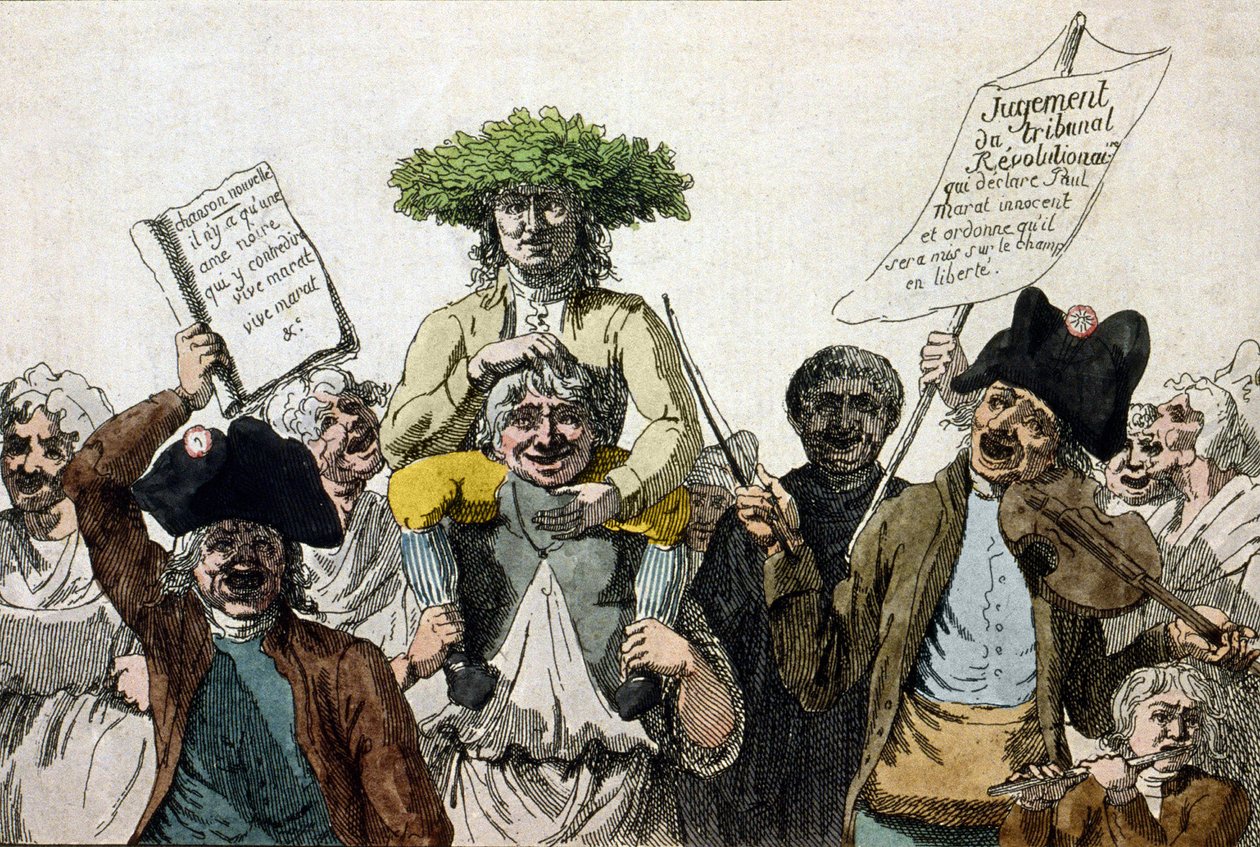 Triomphe de Marat. Gravure du 19ème siècle - Unknown artist