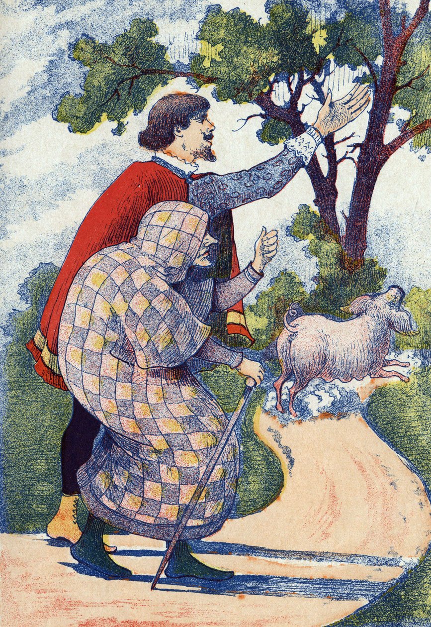 La truite changée en truie. Illustration anonyme pour le conte « L