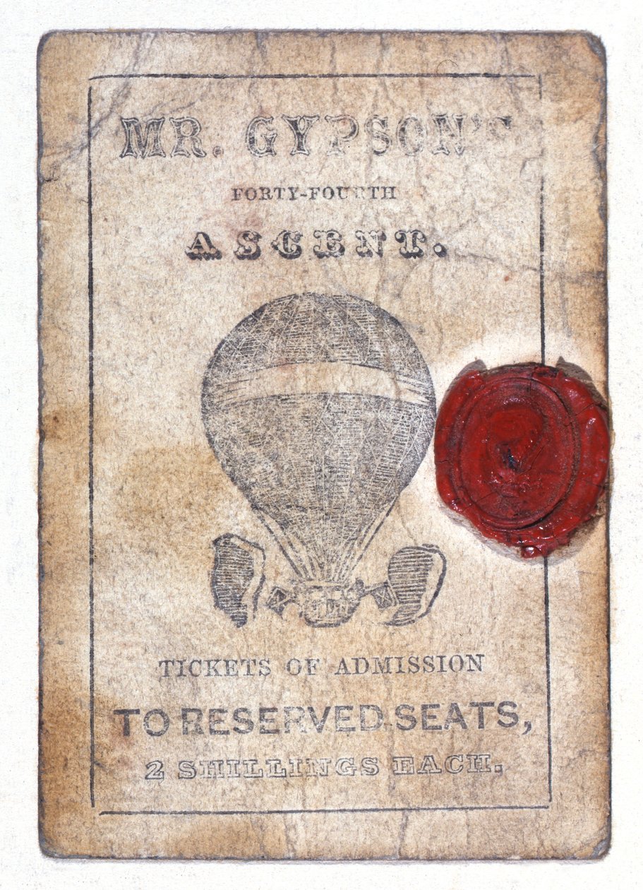 Billet de deux shillings pour des places réservées à "Mr Gypson