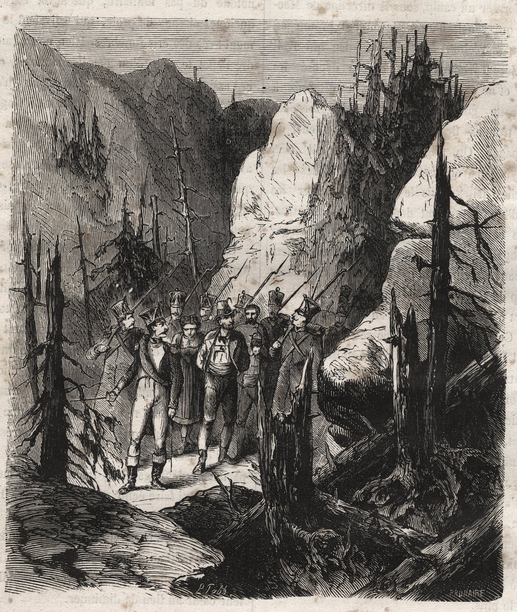 Patriote tyrolien Andreas Hofer (1767-1810) arrêté - Le patriote tyrolien Andreas Hofer (1767-1810) arrêté par les troupes italiennes le 19/01/1810 - gravure de 1879 dans "Histoire des sociétés secrètes, politiques et religieuses" par Pierre Zaccone (1817- - Unknown artist