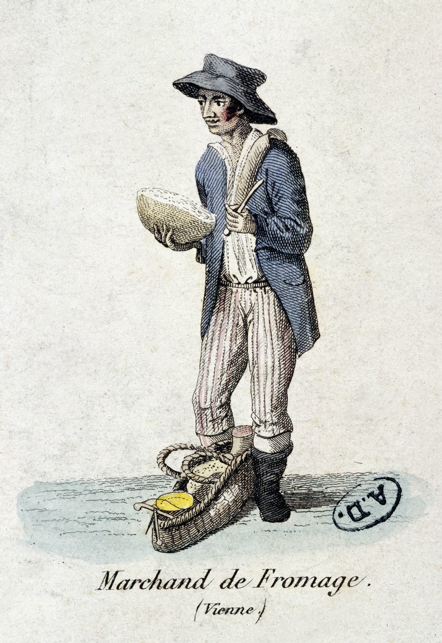 Marchand de fromage de Vienne - gravure - Unknown artist
