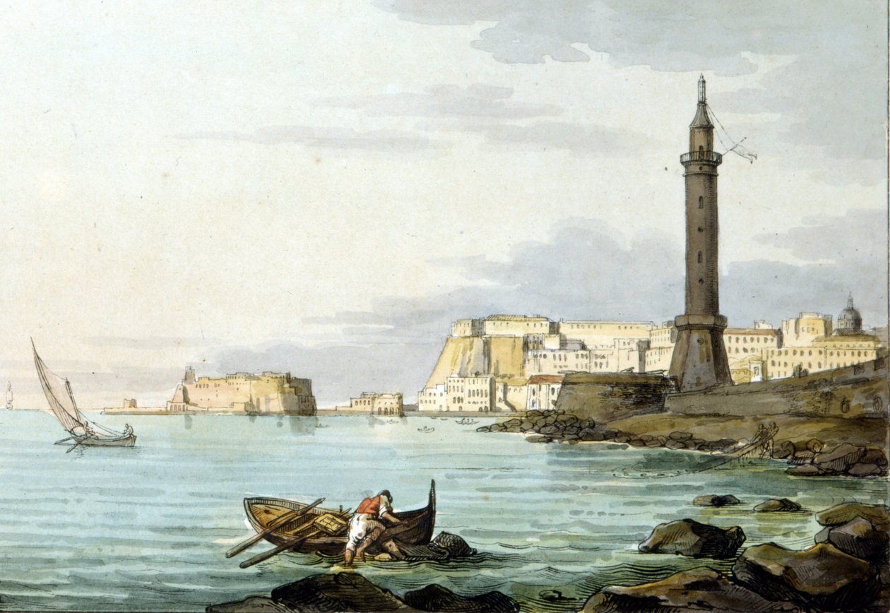 Vue de Naples depuis le port. À gauche se dresse le Castel dell