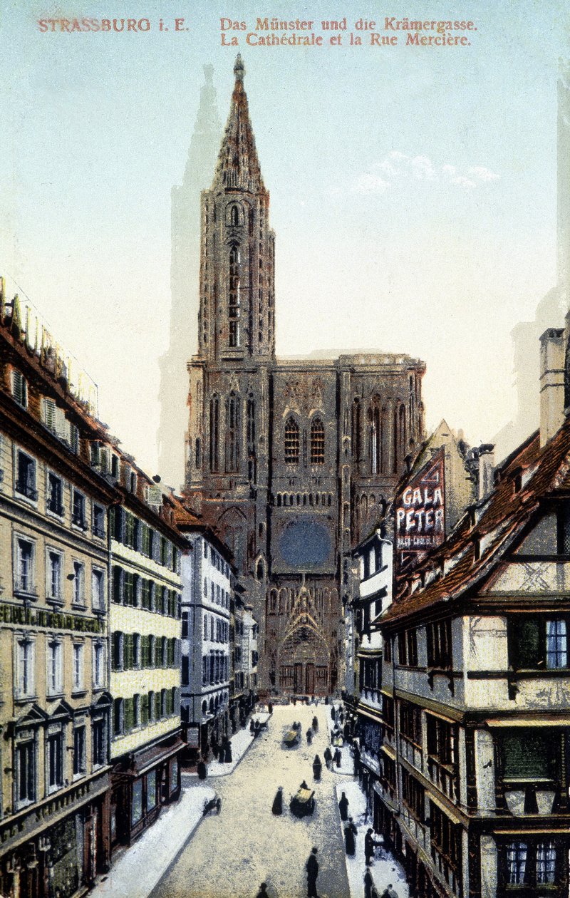 Vue de la cathédrale de Strasbourg à la fin du 19e siècle - Unknown artist