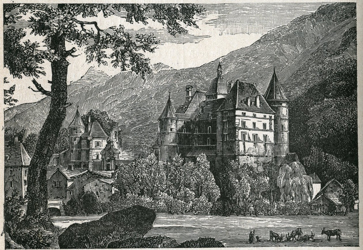 Vue du château de Vizille en Isère. - Unknown artist
