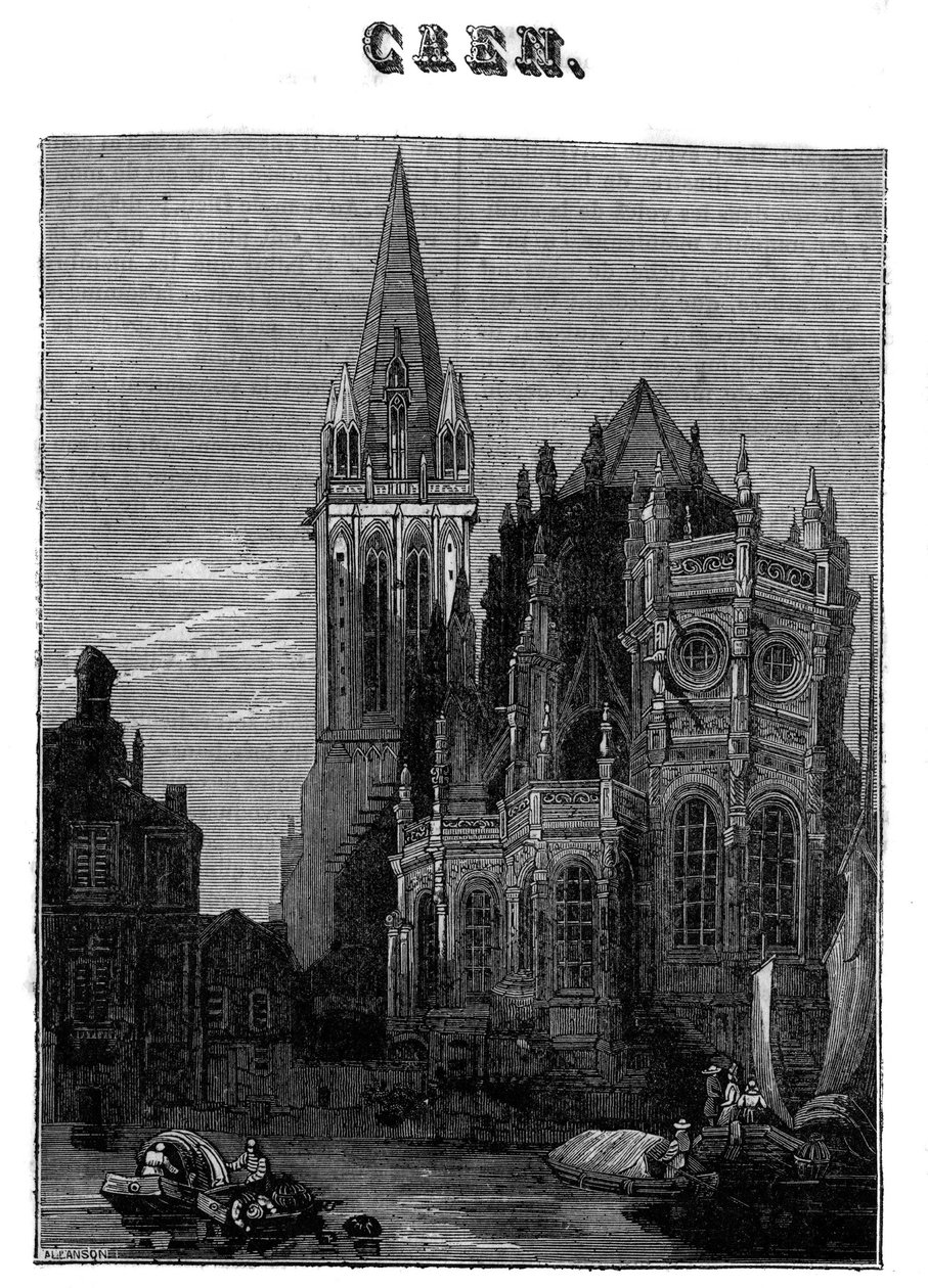Vue de la ville de Caen en Normandie au 19ème siècle. - Unknown artist