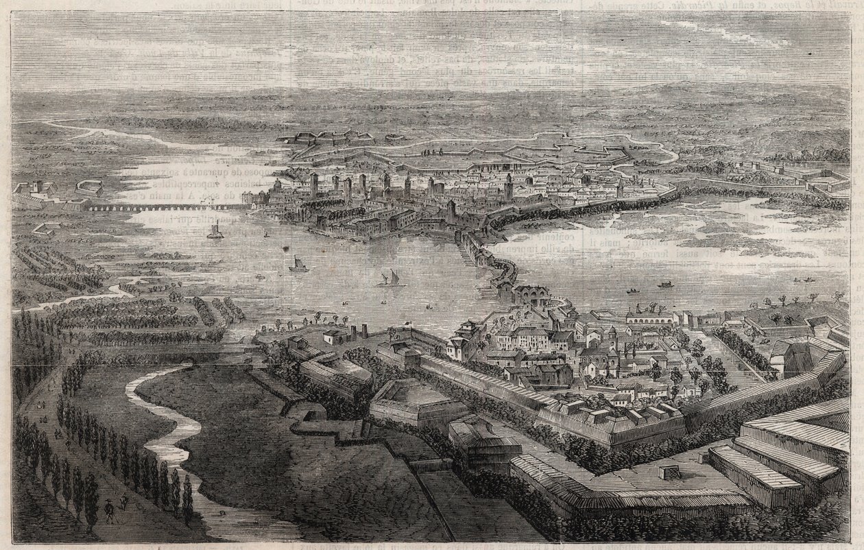 Vue de la ville de Mantoue au XIXe siècle - Unknown artist