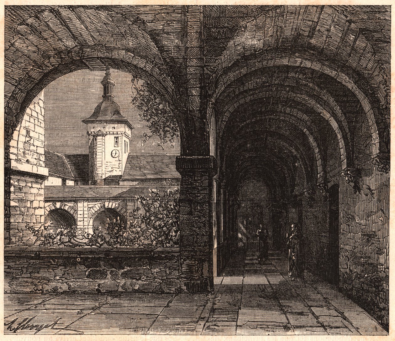 Vue du cloître de l