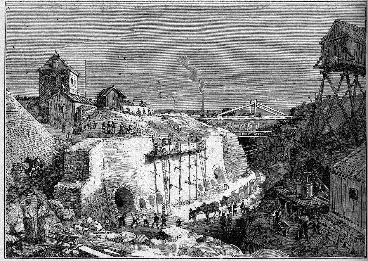 Vue du chantier des réservoirs d