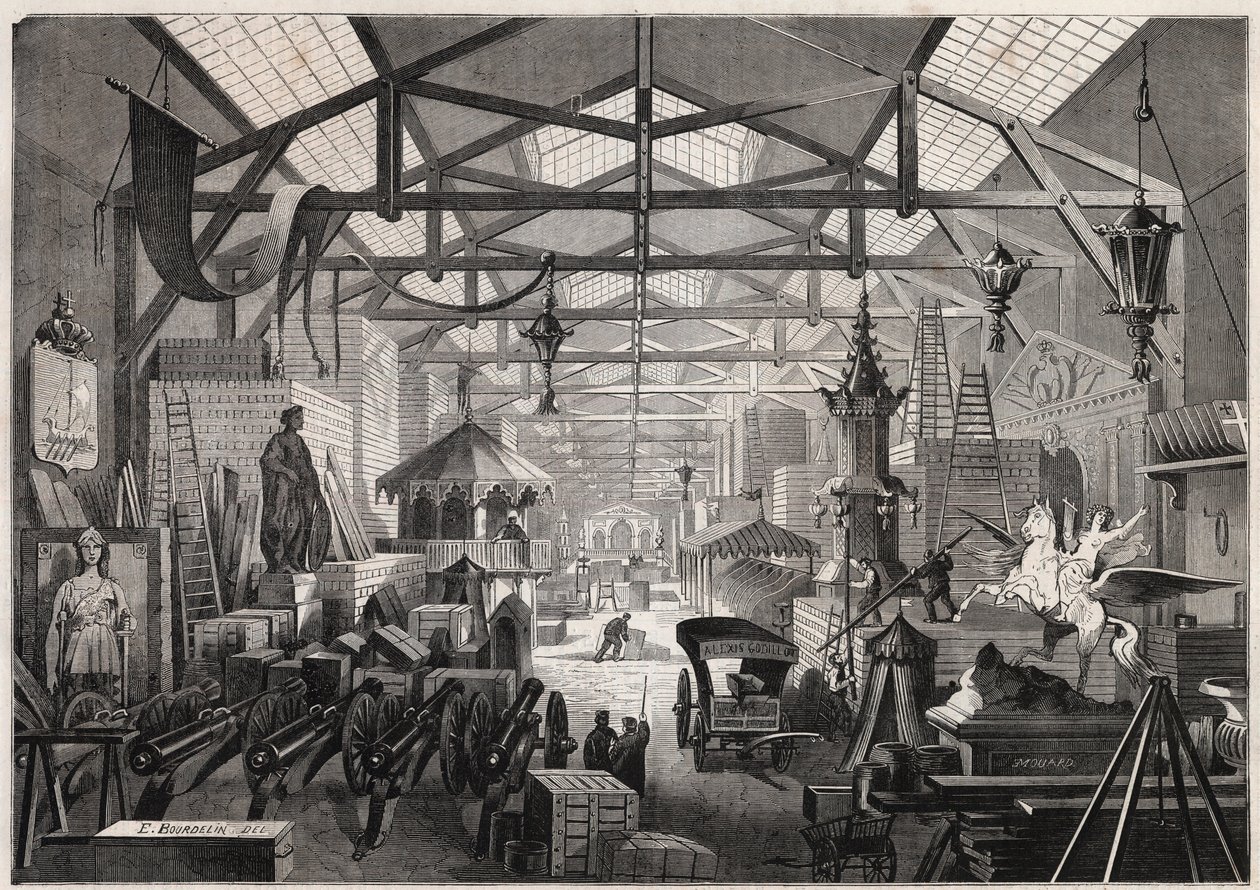Vue des ateliers de construction d