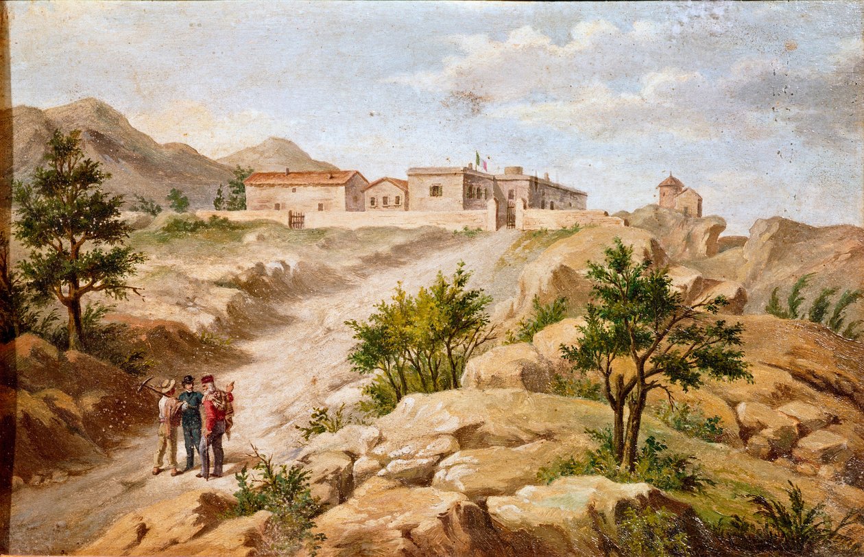 Vue de la maison du patriote italien et héros du Risorgimento Giuseppe Garibaldi (1807-1882) à Caprera (Sardaigne) - Unknown artist