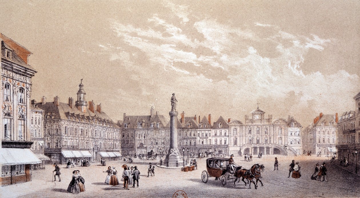 Vue de la grande place de la ville de Lille - Unknown artist