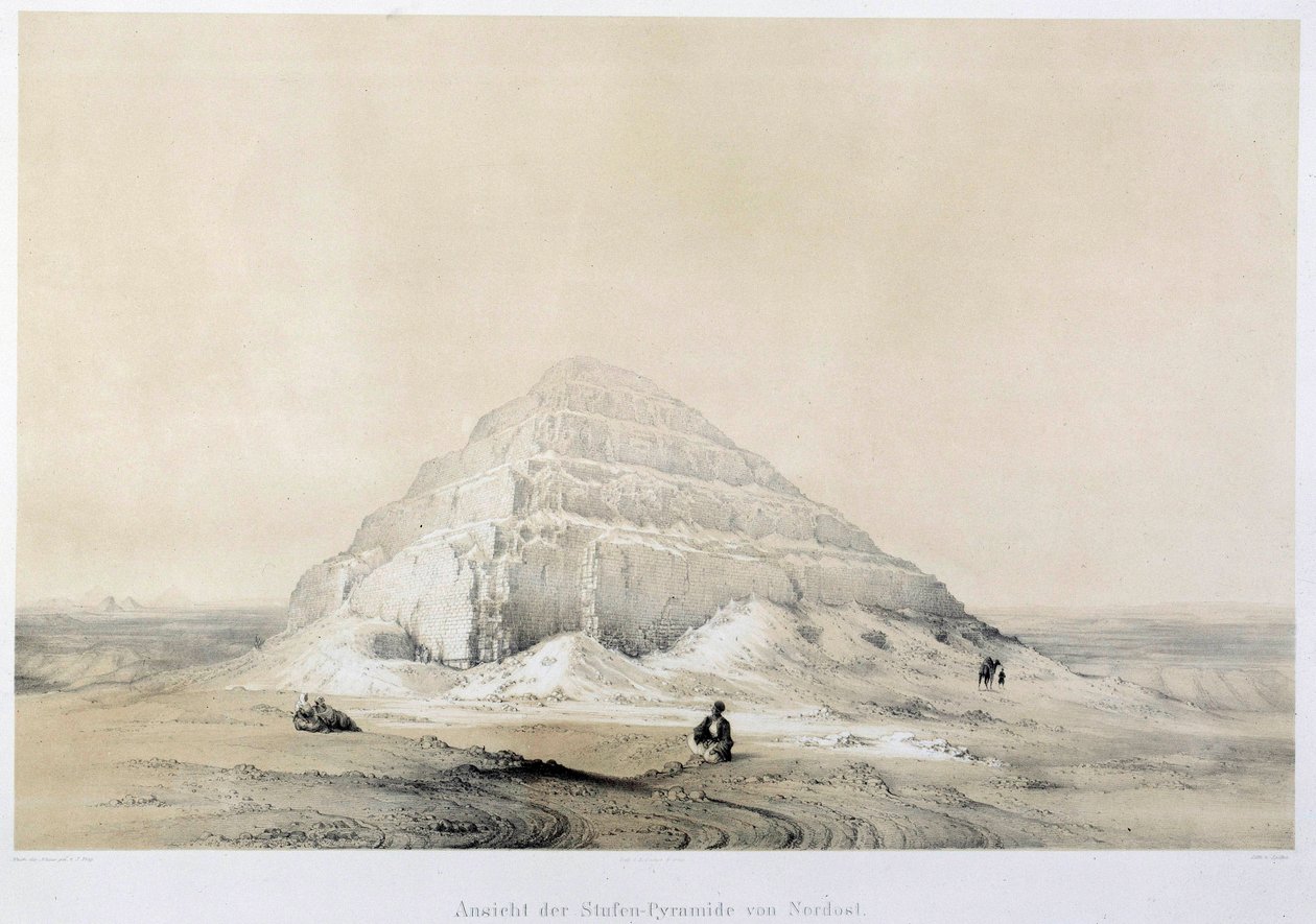 Vue de la pyramide de Saqqarah (Sakkarah). Égypte - Unknown artist