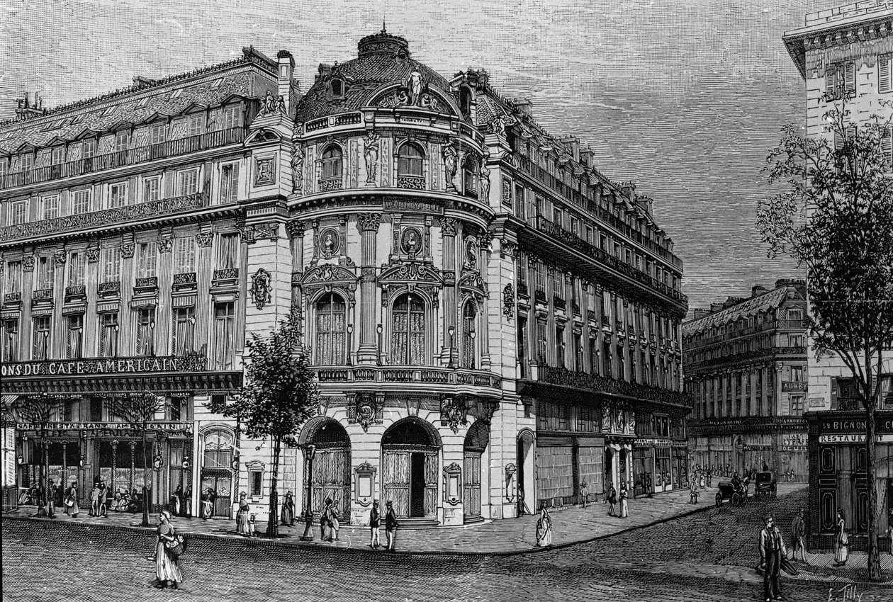 Vue du théâtre du Vaudeville à Paris - Unknown artist